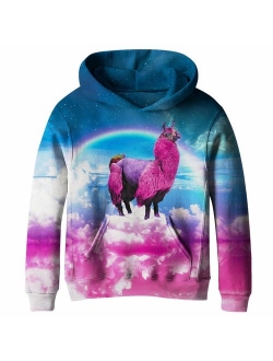 SAYM Big Girls Galaxy Fleece Pockets Sweatshirts Jacket Pullover Hoodies