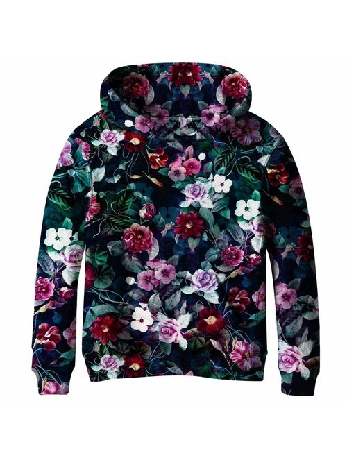 SAYM Big Girls Galaxy Fleece Pockets Sweatshirts Jacket Pullover Hoodies