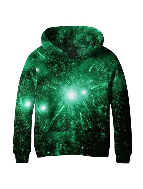 SAYM Big Girls Galaxy Fleece Pockets Sweatshirts Jacket Pullover Hoodies