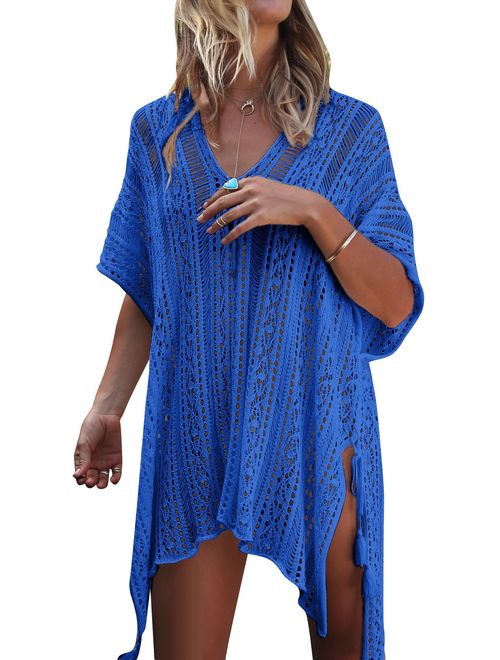 Jeasona Women's Bathing Suit Cover Up for Beach Pool Swimwear Crochet Dress