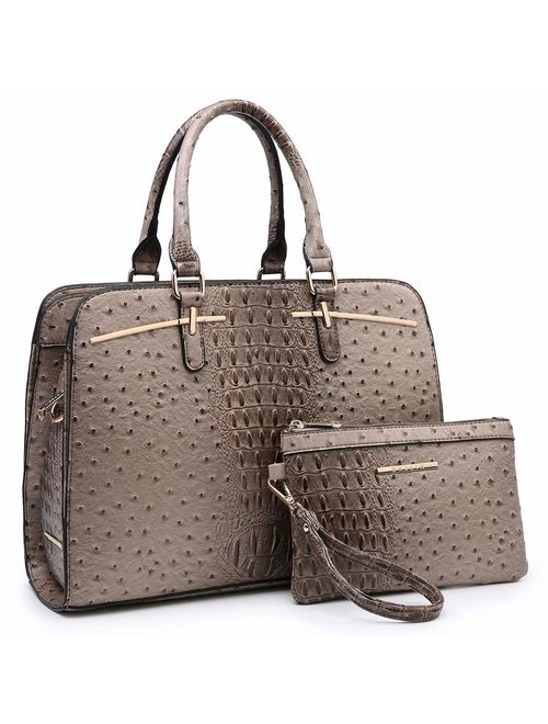 Dasein Women Satchel Handbags Shoulder Purses Totes Top Handle Work Bags with 3 Compartments