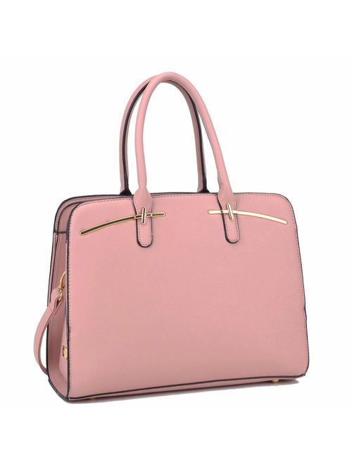 Dasein Women Satchel Handbags Shoulder Purses Totes Top Handle Work Bags with 3 Compartments