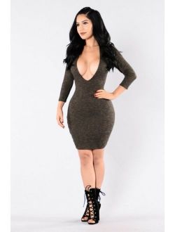 Fashion Nova Someone I Used To Know Dress Mocha Size Medium Kim Kardashian Style