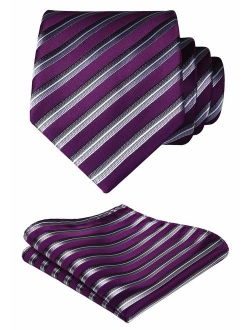 Extra Long Polka Dots Tie Handkerchief Men's Necktie & Pocket Square Set