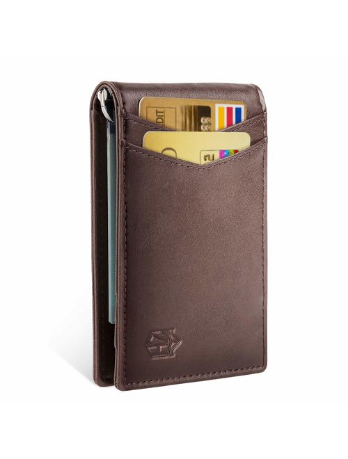 Minimalist Slim Bifold Front Pocket Wallet with Money Clip for men,Effective RFID Blocking & Smart Design