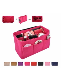Vercord Felt Purse Organizer Handbag Insert Liner Shaper Bag in Bags with Attachable Compartment Many Pockets