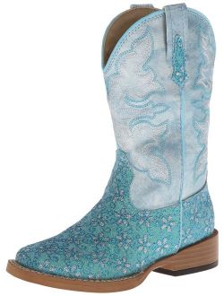 Square Toe Glitter Floral Western Boot (Toddler/Little Kid)