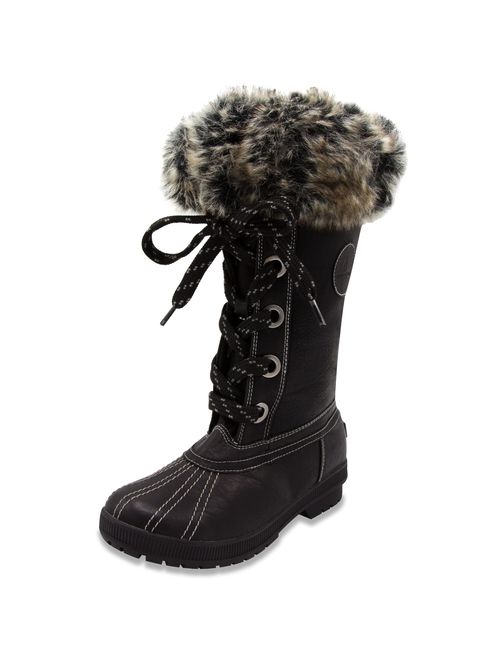 London Fog Womens Melton Cold Weather Waterproof Snow Boot