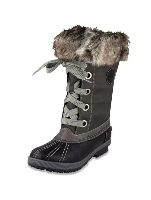 London Fog Womens Melton Cold Weather Waterproof Snow Boot