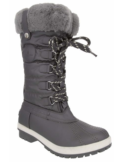 London Fog Womens Melton Cold Weather Waterproof Snow Boot