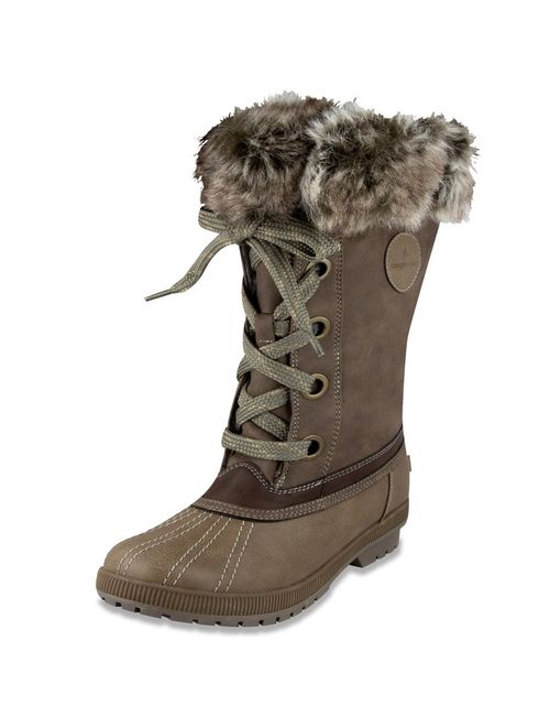 London Fog Womens Melton Cold Weather Waterproof Snow Boot