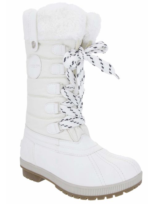 London Fog Womens Melton Cold Weather Waterproof Snow Boot