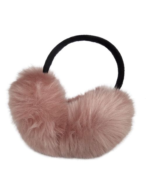 LETHMIK Womens Faux Fur Earmuffs Foldable Big Winter Outdoor Ear Warmers