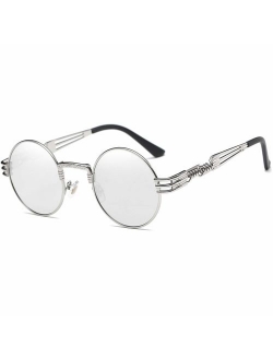 John Lennon Round Sunglasses Steampunk Metal Frame