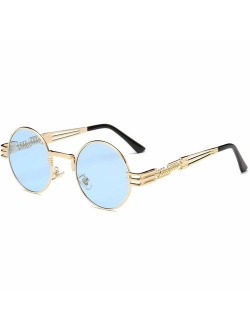 John Lennon Round Sunglasses Steampunk Metal Frame