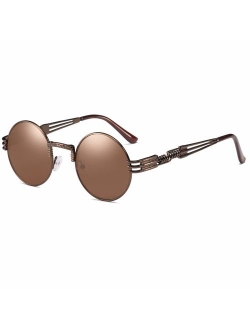 John Lennon Round Sunglasses Steampunk Metal Frame