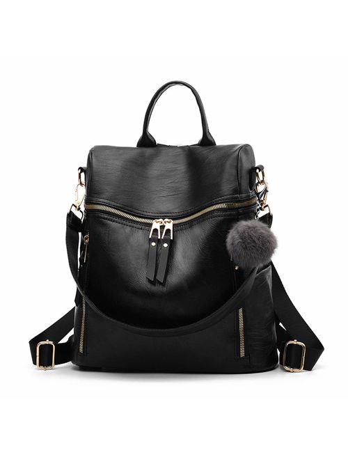 Designer Leather Backpack Purse Multifunctional Ladies Backpacks Solid Shoulder Bags for Womens