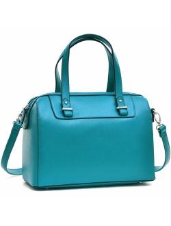 Shiny Patent Faux Leather Handbags Barrel Top Handle Satchel Bag Shoulder Bag for Women