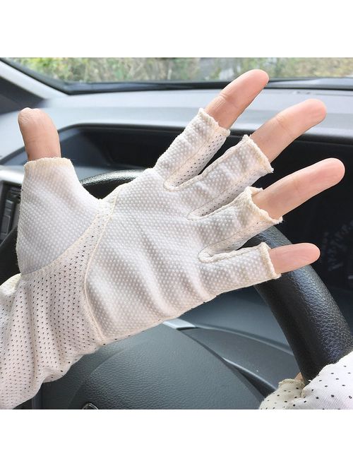 kilofly Women's Long Anti-UV Breathable Arm Sun Block Driving Gloves, 2 Pairs