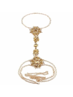 NABROJ 6 Colors 1 PC Glamorous Crystal Body Chain Costume Belt Chain Jewelry with Gift Box