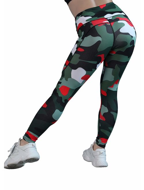 QYQ High Waisted Leggings with Pockets - Workout Leggings for Women