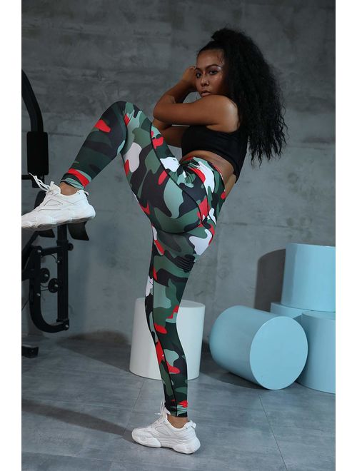 QYQ High Waisted Leggings with Pockets - Workout Leggings for Women