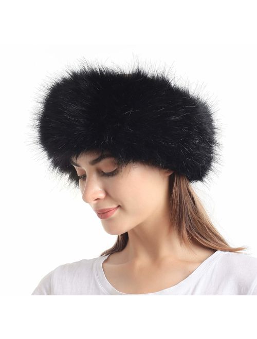 La Carrie Faux Fur Headband with Stretch Women's Winter Earwarmer Earmuff