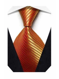 Wehug Men's Classic Solid Tie Silk Woven Necktie Jacquard Neck Ties For Men