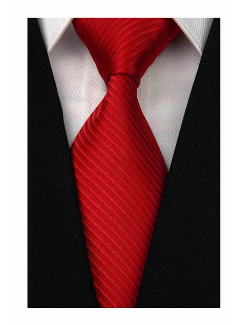 Wehug Men's Classic Solid Tie Silk Woven Necktie Jacquard Neck Ties For Men