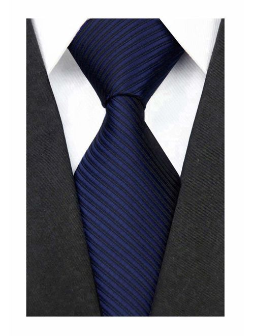 Wehug Men's Classic Solid Tie Silk Woven Necktie Jacquard Neck Ties For Men