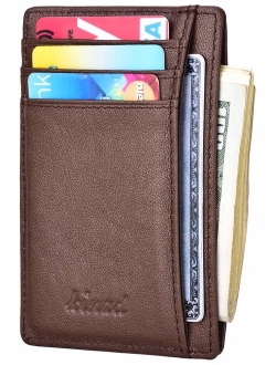 Kinzd Slim Wallet RFID Front Pocket Minimalist Leather Wallet thin Card Holder