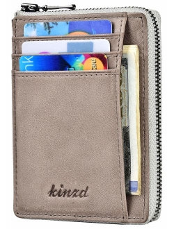 Kinzd Slim Wallet RFID Front Pocket Minimalist Leather Wallet thin Card Holder