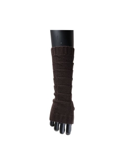 Women Winter Christmas Fingerless Thumbhole Elbow Length Knitted Gloves Arm Warmer