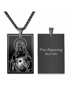 U7 Virgin Mary Necklace & Chain 22