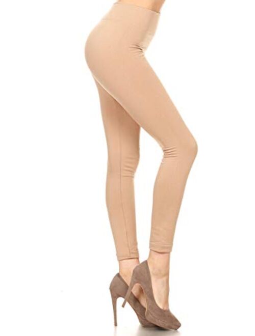 Leggings Depot Women's Popular REG/Plus Premium Warm Fleece Lined Leggings Tights Pants