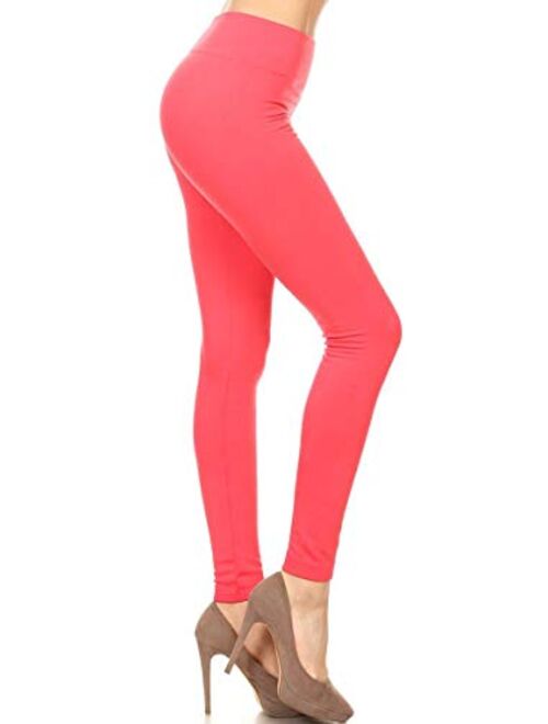 Leggings Depot Women's Popular REG/Plus Premium Warm Fleece Lined Leggings Tights Pants