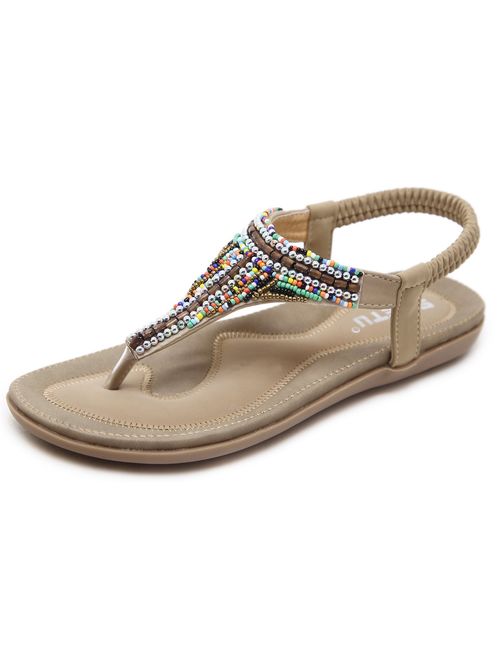 DolphinBanana Bohemian Glitter Summer Flat Sandals Prime Thongs Flip Flop Shoes