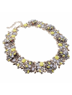 Crystal Rhinestone Statement Necklace, Christmas Gift Vintage Chunky Chain Choker Collar Bib Statement Necklace Fashion Costume Jewelry Necklaces for Women