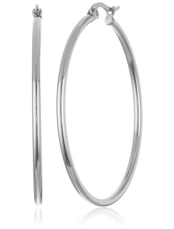 Plated Stainless Steel Rounded Tube Hoop Earrings