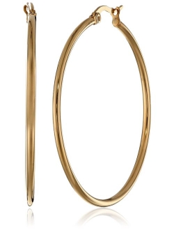 Plated Stainless Steel Rounded Tube Hoop Earrings