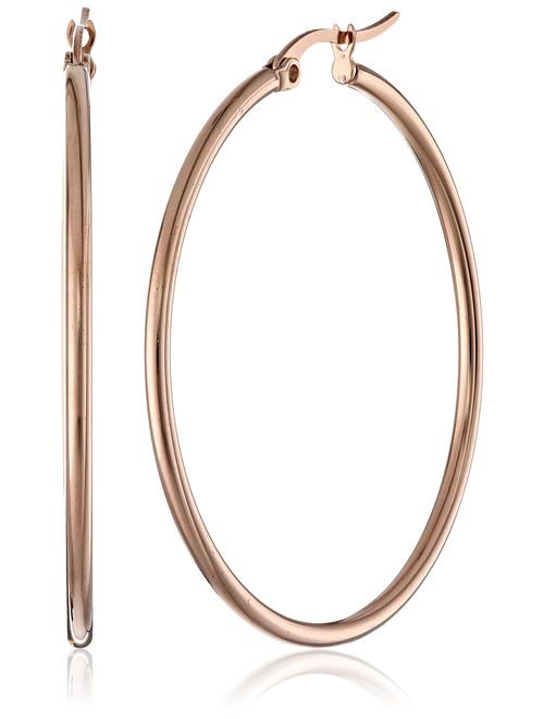 Amazon Essentials Plated Stainless Steel Rounded Tube Hoop Earrings