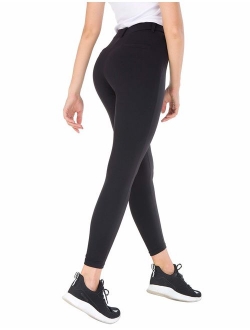 Bamans Women's Slim Leg Petite Ponte Knit Stretch Skinny Comfort Fit Yoga Dress Pants