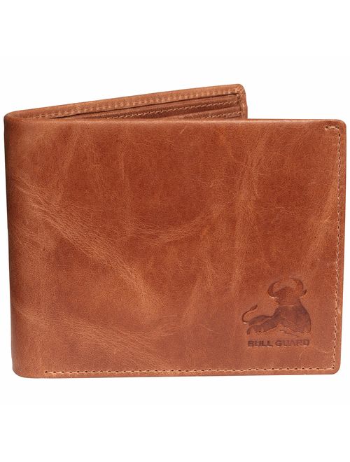 Bull Guard RFID Blocking Bifold Wallet For Men Soft Genuine Vintage Leather