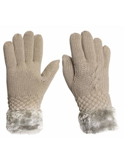 KMystic Women's Thick Knitted Warm Winter Gloves