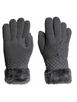 KMystic Women's Thick Knitted Warm Winter Gloves