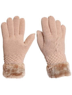 KMystic Women's Thick Knitted Warm Winter Gloves