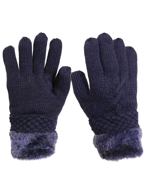 KMystic Women's Thick Knitted Warm Winter Gloves