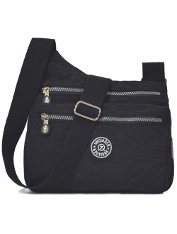 Nylon Multi-Pocket Crossbody Purse Bags for Women Travel Shoulder Bag