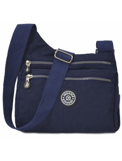Nylon Multi-Pocket Crossbody Purse Bags for Women Travel Shoulder Bag
