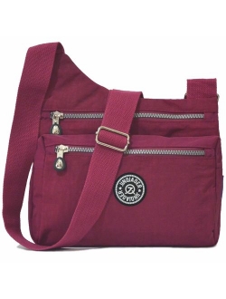 Nylon Multi-Pocket Crossbody Purse Bags for Women Travel Shoulder Bag